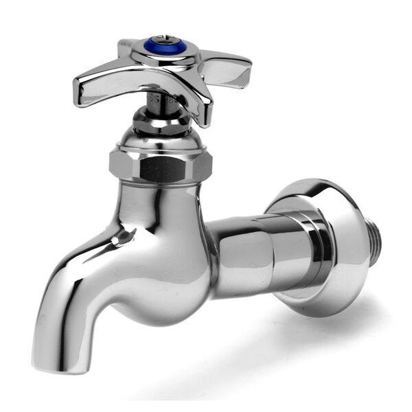 T S B 0716 Single Sink Faucet With 1 2 Npt Male Inlet 4 Arm Handle And Blue Index