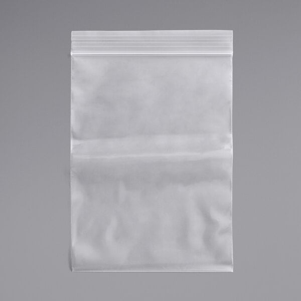 A white rectangular LDPE bag with a black zipper.