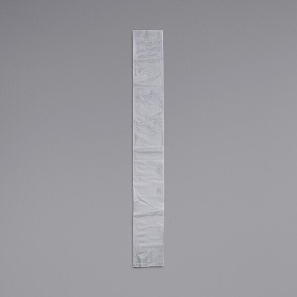 A clear polyethylene layflat bag.