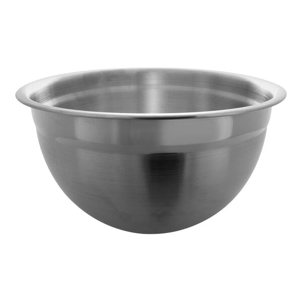 A silver Tablecraft stainless steel mixing bowl.