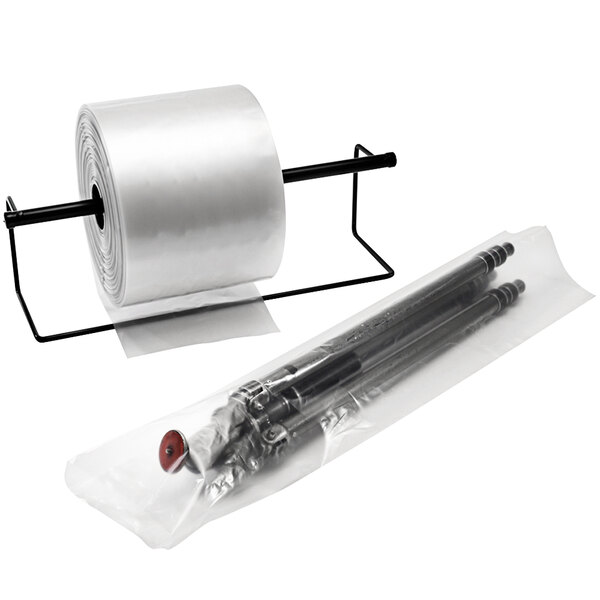 A roll of plastic Lavex layflat tubing.