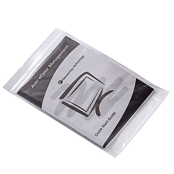 A clear plastic Choice LDPE zip top bag with a black and white logo.