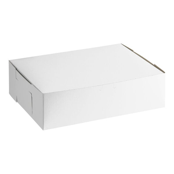 14" x 10" x 4" White Customizable Cake / Bakery Box - 100/Bundle