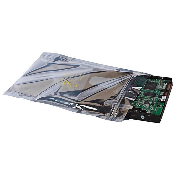 A Lavex transparent plastic anti-static bag with a circuit board inside.