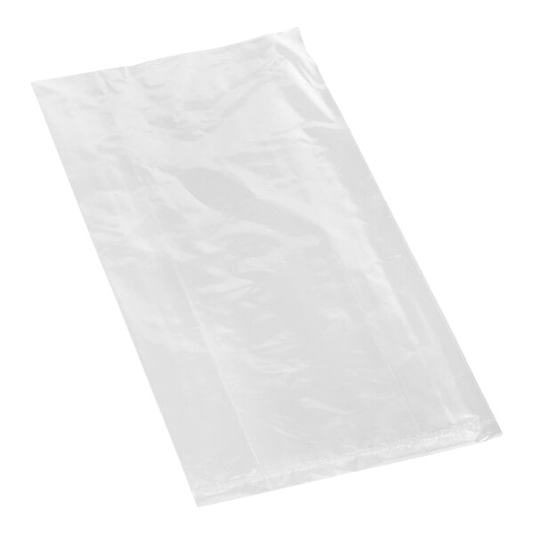A clear plastic bag on a white background.