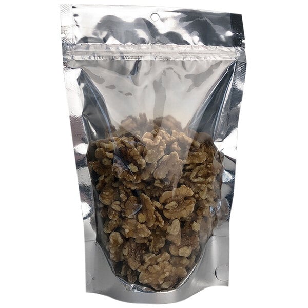 a bag of walnuts in a plastic wrap