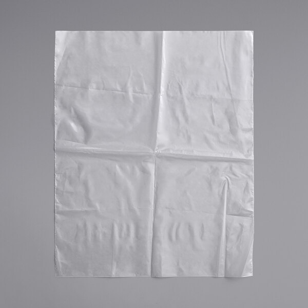 A clear plastic Choice layflat bag with creases on a white background.