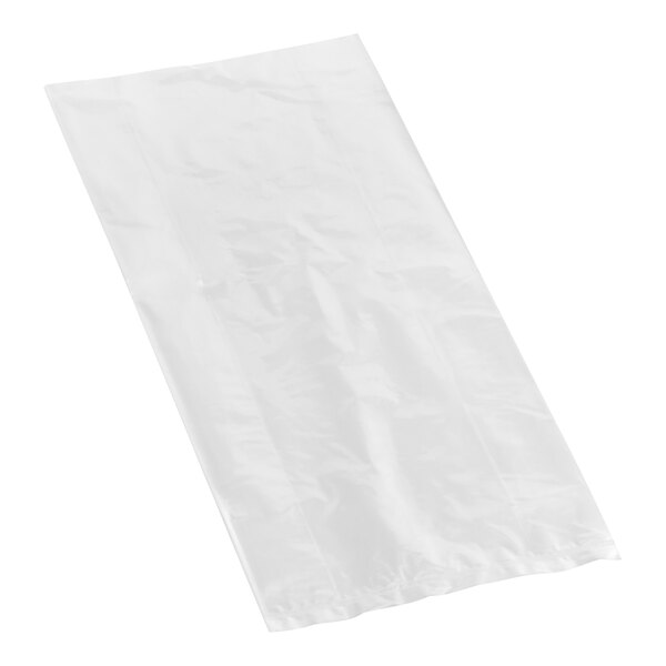 A close-up of a clear gusseted polyethylene bag.