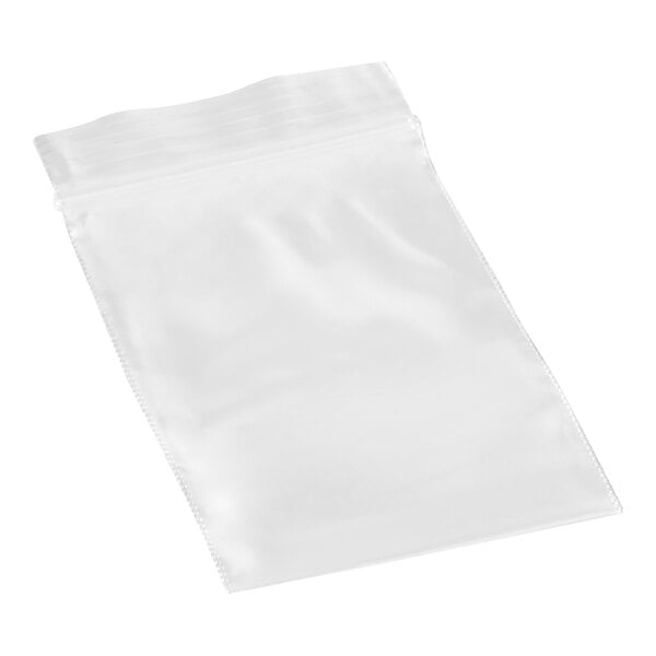 A clear plastic Choice zip top bag with a zipper.