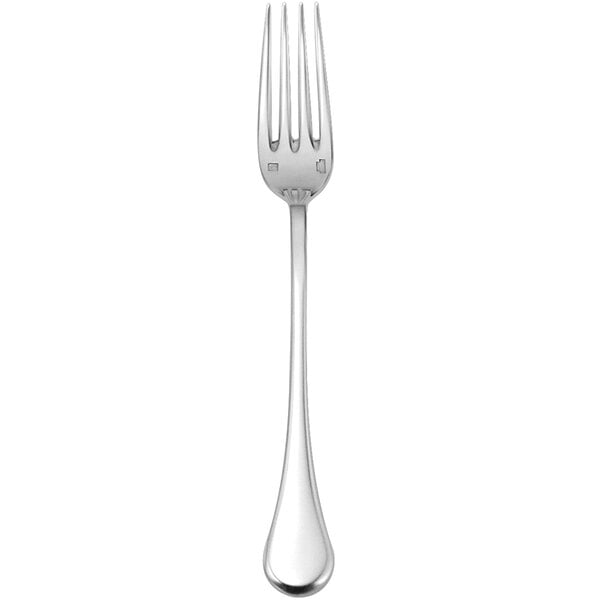 A Sant'Andrea Puccini stainless steel salad/dessert fork with a silver handle and plate.