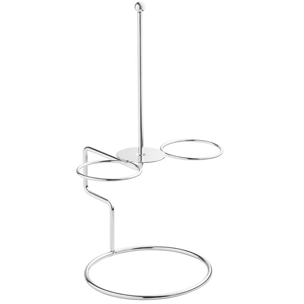 Tablecraft 10460 Stainless Steel Onion Ring Serving Tower with Ramekin  Holders