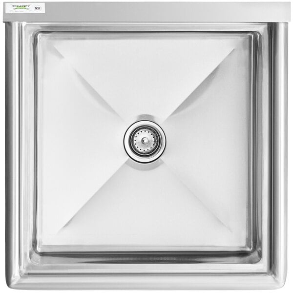 A Regency stainless steel commercial sink with a drain.