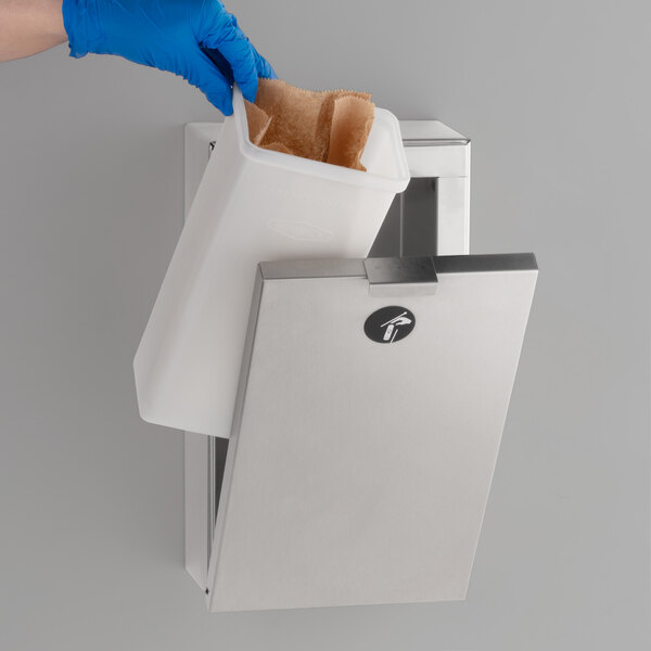 Bobrick B-35139 TrimLineSeries 0.6 Gallon Surface Mounted Sanitary Napkin Disposal Receptacle