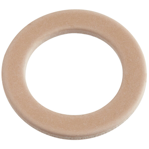 A close-up of a beige rubber circle.