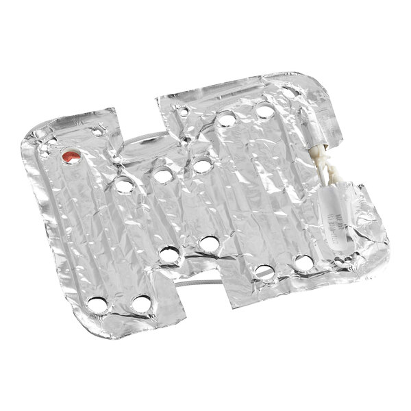 A piece of aluminum foil with holes.