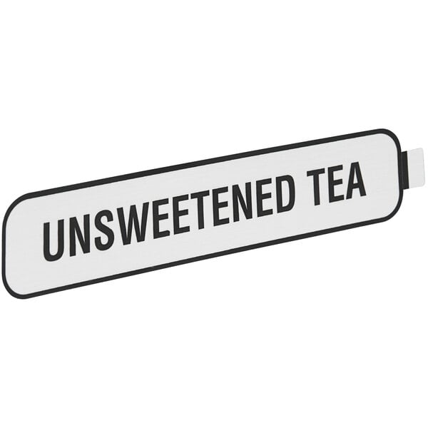 a sign with black text