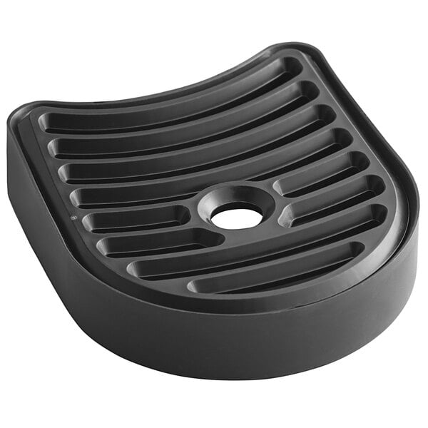 a black plastic object with a hole in the middle