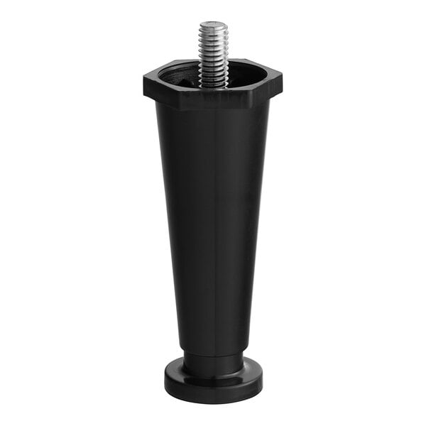 A black plastic adjustable leg for a Bunn Granita / Slushy Machine.