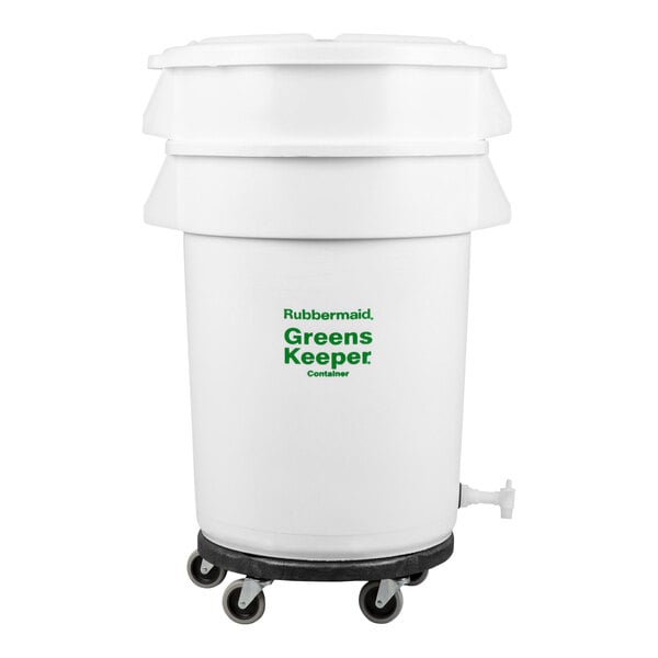 Rubbermaid® FG263600WHT BRUTE GreensKeeper 32 Gallon Vegetable Crisper Container with Lid and Dolly