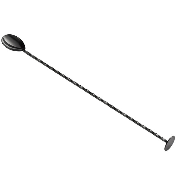 Acopa 13 Black Bar Spoon with Muddler