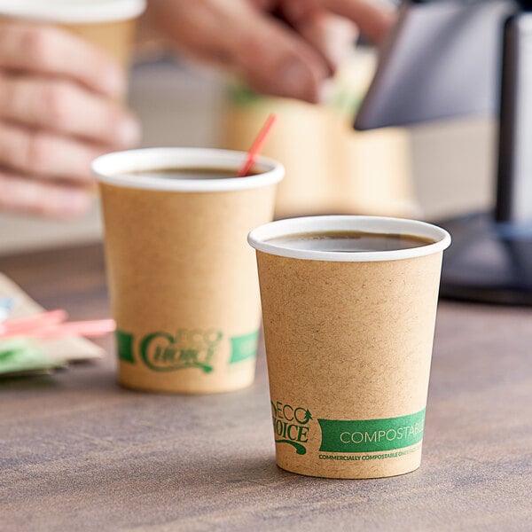 Ecochoice Oz Kraft Compostable Paper Hot Cup Pack