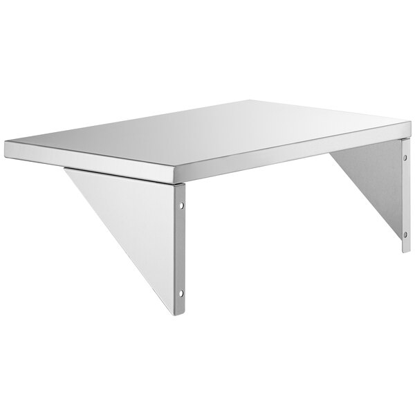 A stainless steel ServIt tray slide for a steam table.