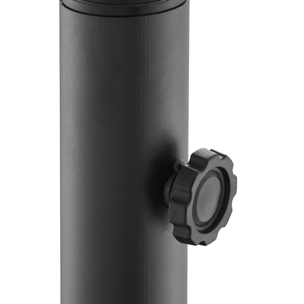 A black cylinder with a knob on the end.