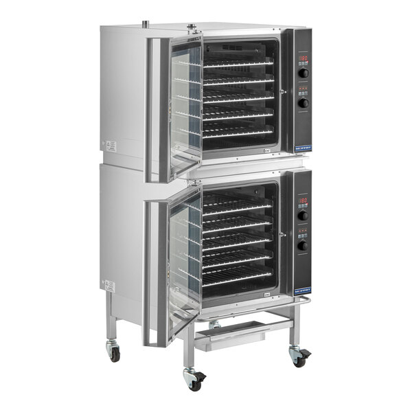 Moffat G32D5/2C Turbofan Double Deck Full Size Natural Gas Digital Convection Oven with Steam Injection and Casters - 110-120V, 1 Phase, 66,000 BTU
