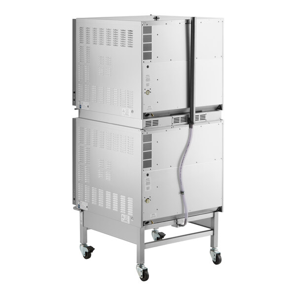 Moffat E32D5/2C Turbofan Double Deck Full Size Electric Digital Convection Oven with Steam Injection and Casters - 220-240V, 1 Phase, 13 kW