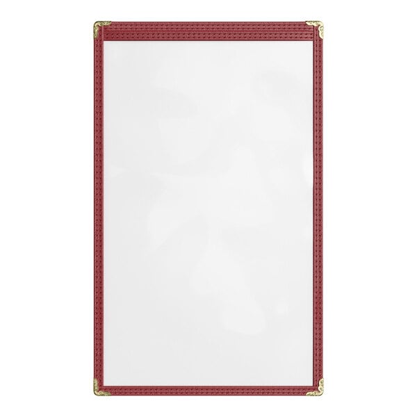 Choice 8 1/2" x 14" Burgundy 2-View Single Pocket Menu Cover