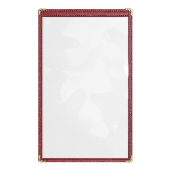 Choice 8 1/2" x 14" Burgundy 2-View Single Pocket Menu Cover