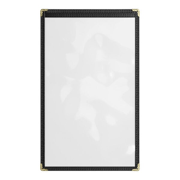 Choice 8 1/2" x 14" Black 2-View Single Pocket Menu Cover