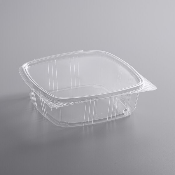 A clear plastic Choice RPET deli container with a lid.