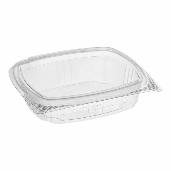 Choice 8 oz. Clear RPET Hinged Deli Container - 50/Pack