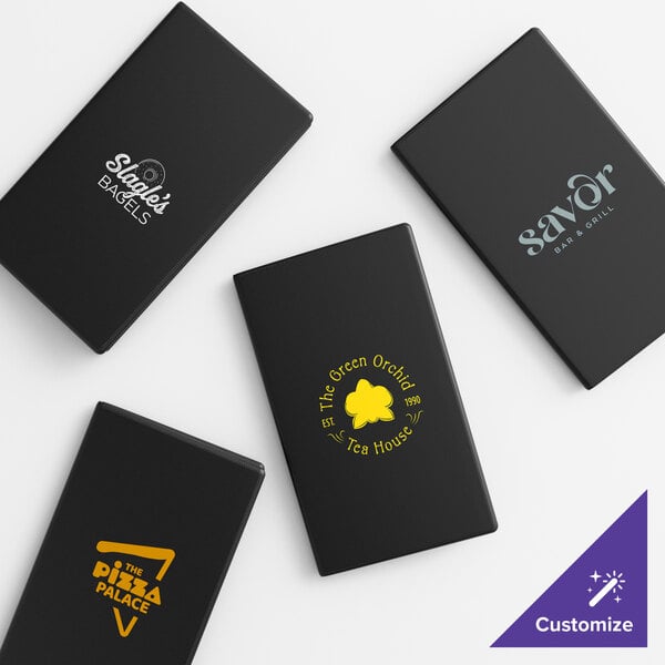 Choice 5" x 9" Black Vinyl Guest Check Presenter / Server Book