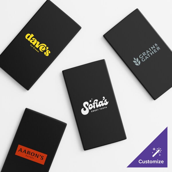 Choice 5" x 9" Customizable Black Single Panel Guest Check Presenter