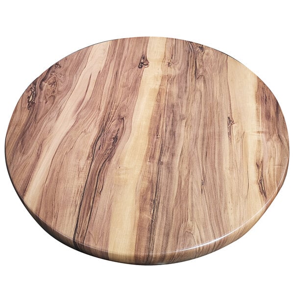 a wood table with a white background