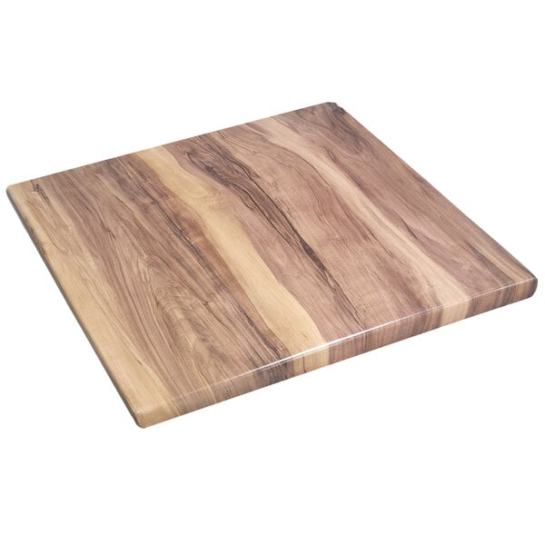 An American Tables & Seating Indian Rosewood Isotop table top with a wood surface.