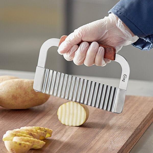 Solid Wood Potato French Fry Cutter Stainless Steel Kitchen Accessories  Wave Knife Chopper Serrated Blade Carrot
