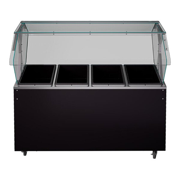Vollrath T38711 2-Series 60" Black Affordable Portable Deluxe Hot Food Station with Enclosed Storage