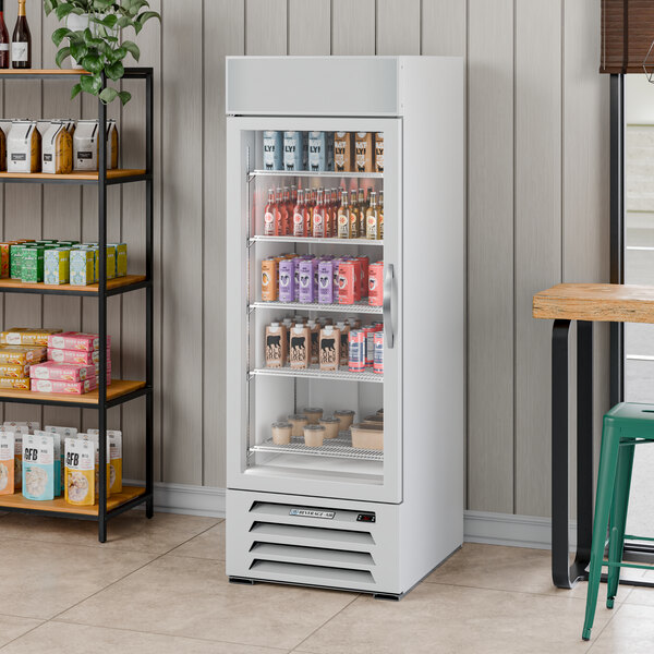 Beverage-Air MMR19HC-1-W-18 MarketMax 27" White Left-Hinged Door Merchandising Refrigerator with White Interior