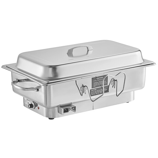 An Acopa stainless steel electric chafer with a lid.