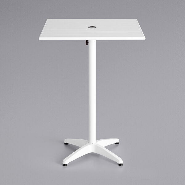 Lancaster Table & Seating 32" x 32" White PowderCoated Aluminum Bar