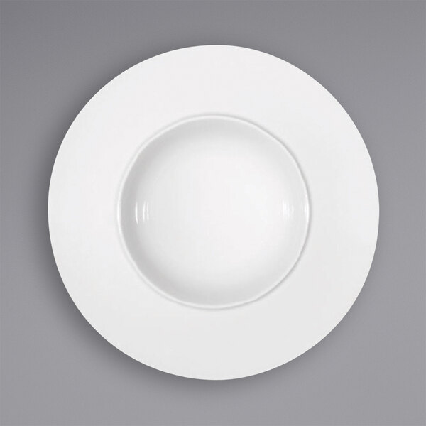 a white plate on a white surface