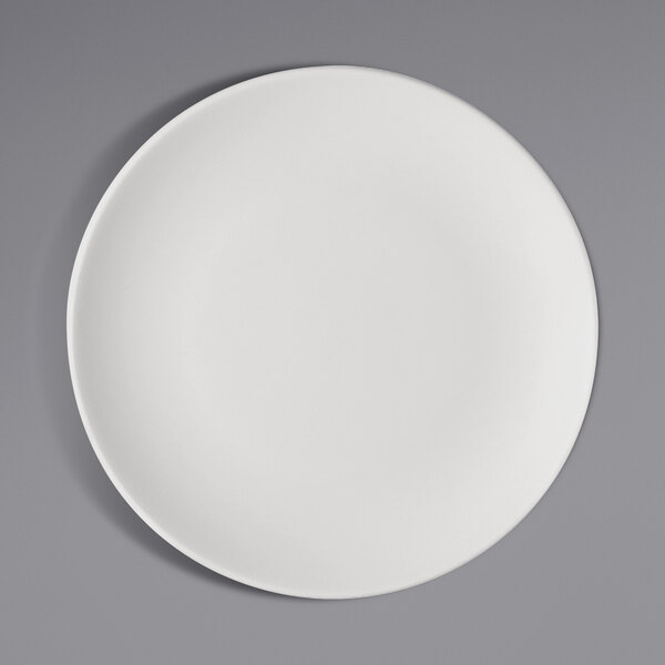 A Bauscher bright white porcelain coupe plate.