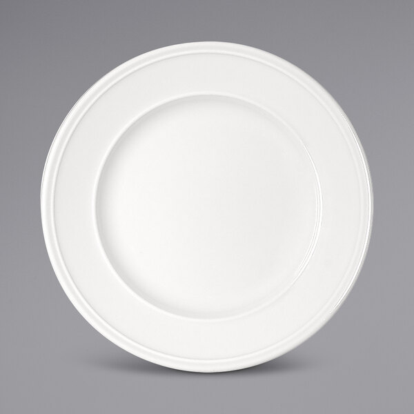 a white plate with a circular edge