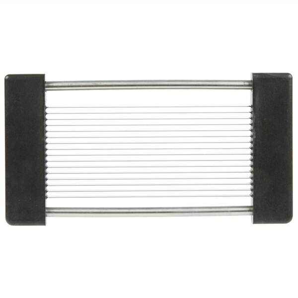 A black rectangular metal blade assembly with silver straight blades.