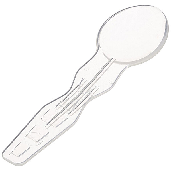 A clear plastic Fineline SelfEco mini spoon.