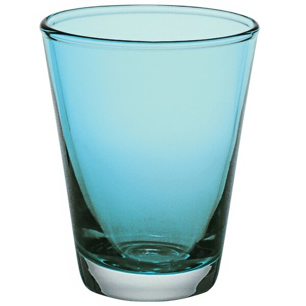 A turquoise Vidivi by BauscherHepp Nadia water glass with a clear rim.