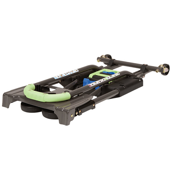 A blue and green Cosco multi-position hand truck and cart with wheels.